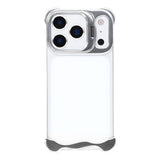 iPhone 17 Pro Todelt Metall Bumper Deksel m. Støttefunksjon & Linsebeskytter - Sølv