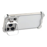 iPhone 17 Pro Todelt Metall Bumper Deksel m. Støttefunksjon & Linsebeskytter - Sølv