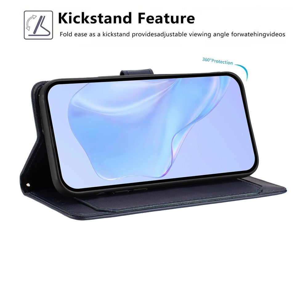 Motorola Moto G86 Power EIDERWOOD Kunstskinn Deksel med Stropp & Kortholder – Blå