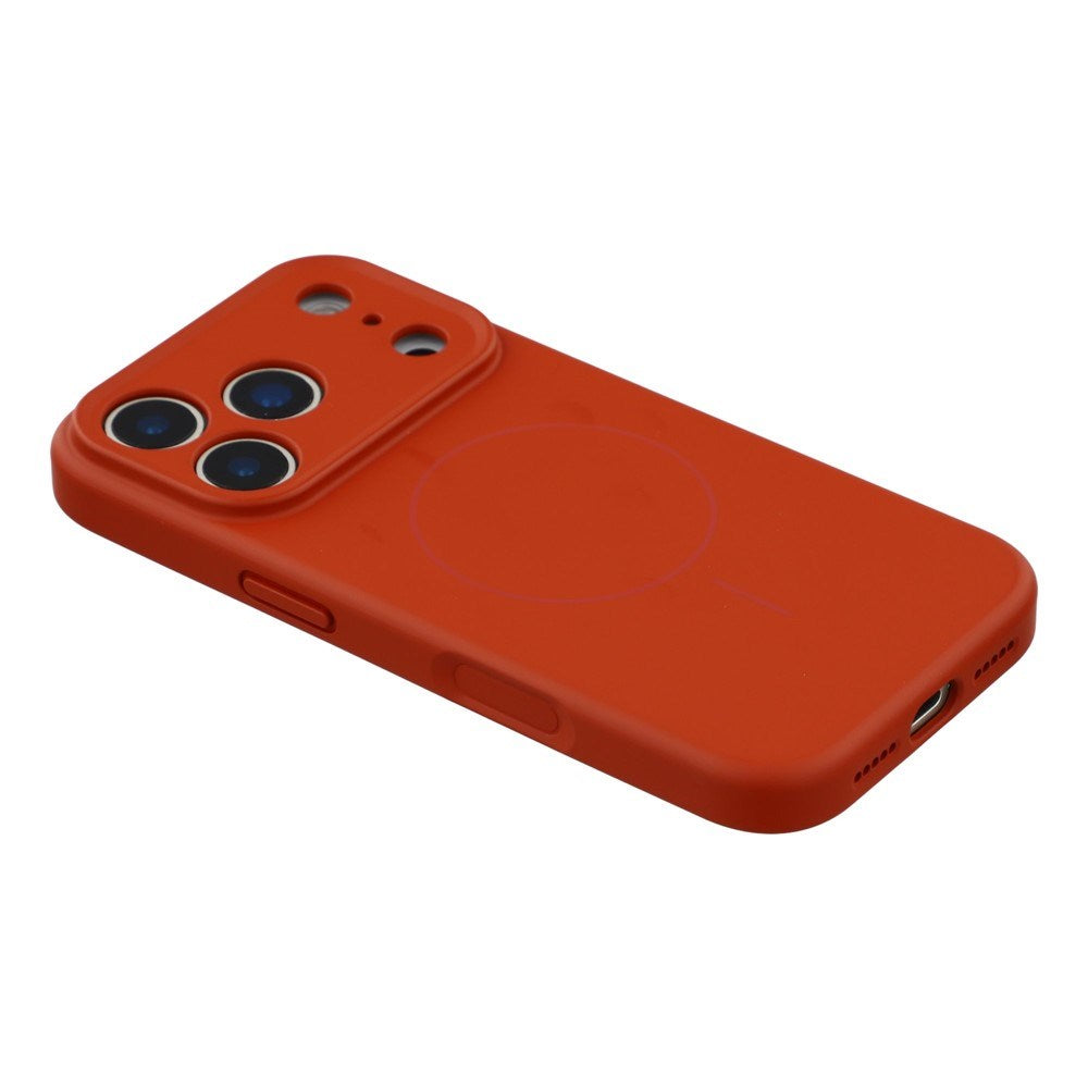 EIDERWOOD iPhone 17 Pro Fleksibelt Plast Deksel med Fôr Innvendig – MagSafe Kompatibel – Mørkerød