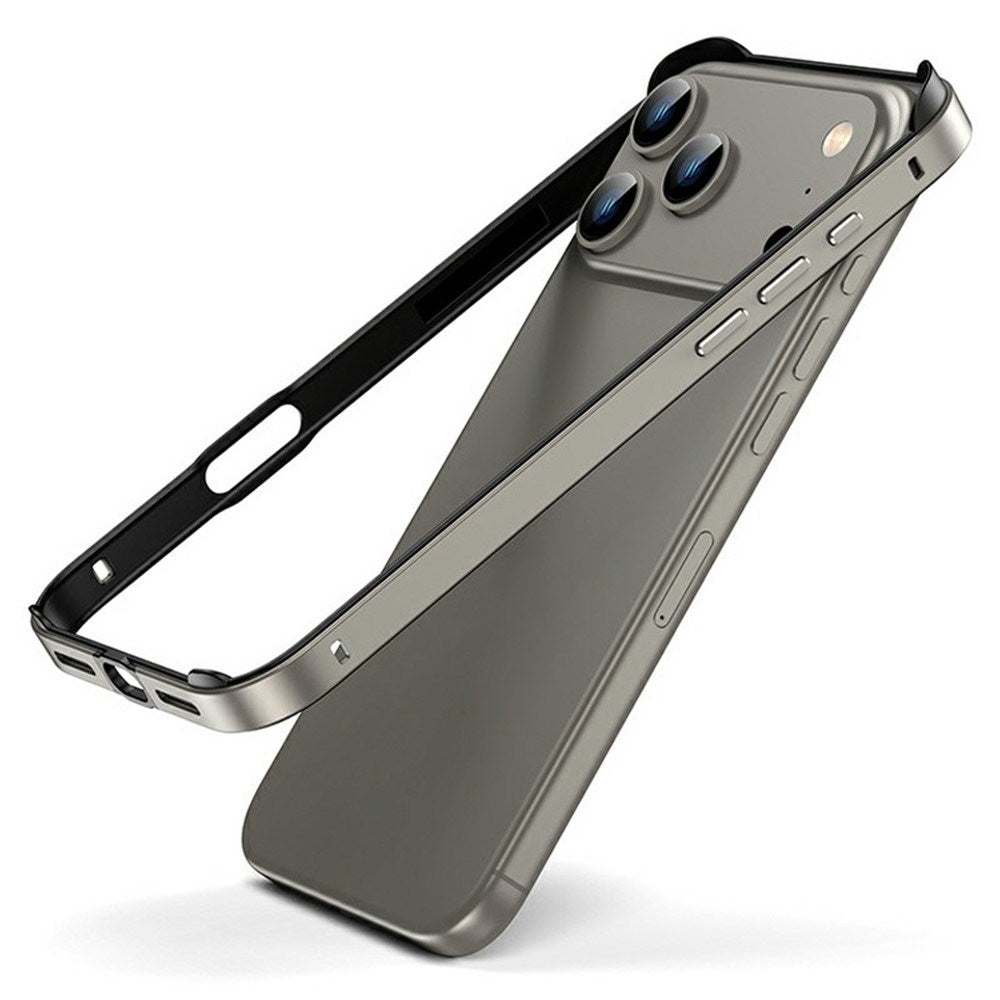 iPhone 17 Pro EIDERWOOD Metal Bumper Deksel m. Forsterkede Silikon Hjørner - Grå