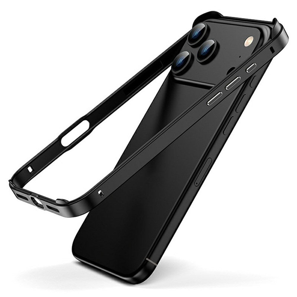 iPhone 17 Pro EIDERWOOD Metal Bumper Deksel m. Forsterkede Silikon Hjørner - Svart