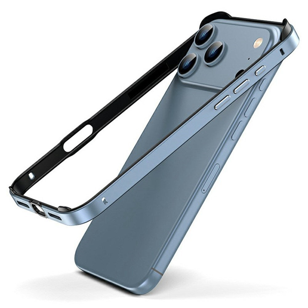 iPhone 17 Pro EIDERWOOD Metal Bumper Deksel m. Forsterkede Silikon Hjørner - Blå