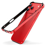 iPhone 17 Pro EIDERWOOD Metal Bumper Deksel m. Forsterkede Silikon Hjørner - Rød