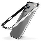 iPhone 17 Pro Max EIDERWOOD Metal Bumper Deksel m. Forsterkede Silikon Hjørner - Sølv