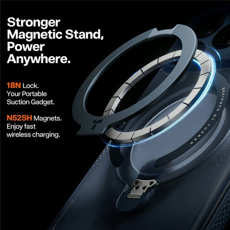 iPhone 17 Pro Max TORRAS Ostand Q3 Air Deksel med Kickstand - MagSafe Kompatibel - Blå