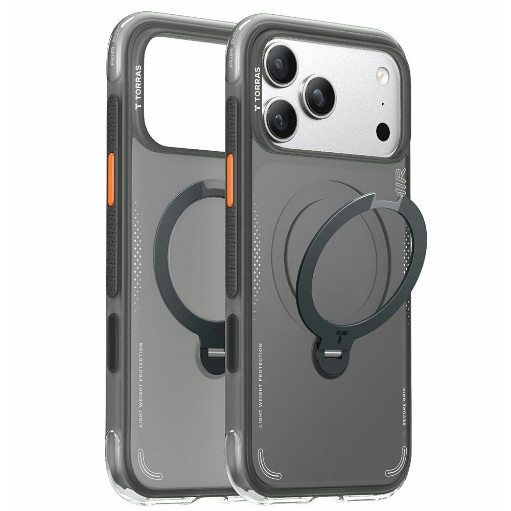 iPhone 17 Pro TORRAS Ostand Q3 Air Deksel m. Kickstand - MagSafe Kompatibel - Svart