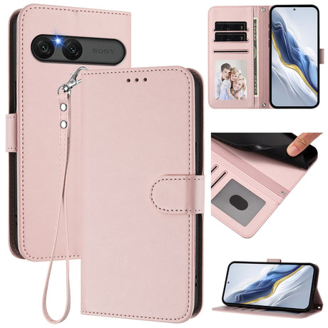 EIDERWOOD Sony Xperia 10 VII Kunstskinn Flip Deksel m. Kortholder & Stropp - Rosa
