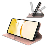 Realme Note 70T EIDERWOOD Kunstskinn Flip Deksel m. Korthållare & Stativfunksjon - Rosa