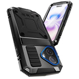 iPhone 17 R-JUST Hybrid Robust Deksel m. Innebygd Skjermbeskyttelse & Kickstand - Svart
