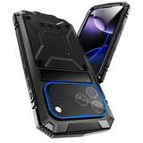iPhone 18 Pro / 17 Pro R-JUST Hybrid Robust Deksel m. Innebygd Skjermbeskyttelse & Kickstand - Svart