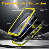 iPhone 18 Pro / 17 Pro R-JUST Hybrid Robust Deksel m. Innebygd Skjermbeskyttelse & Kickstand - Gul