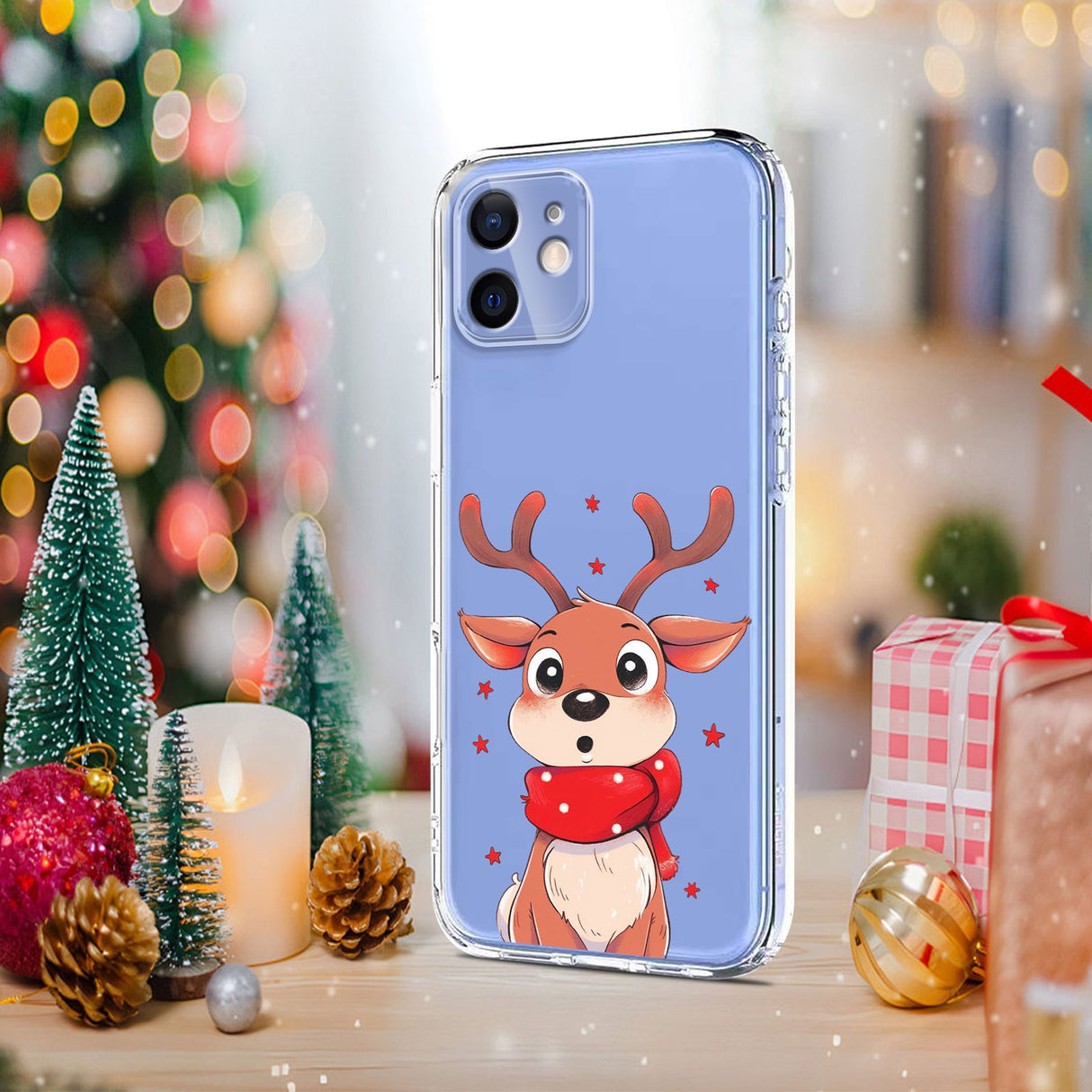 EIDERWOOD iPhone 11 Fleksibelt Plast Juledeksel med Motiv - Gjennomsiktig / Reinsdyr