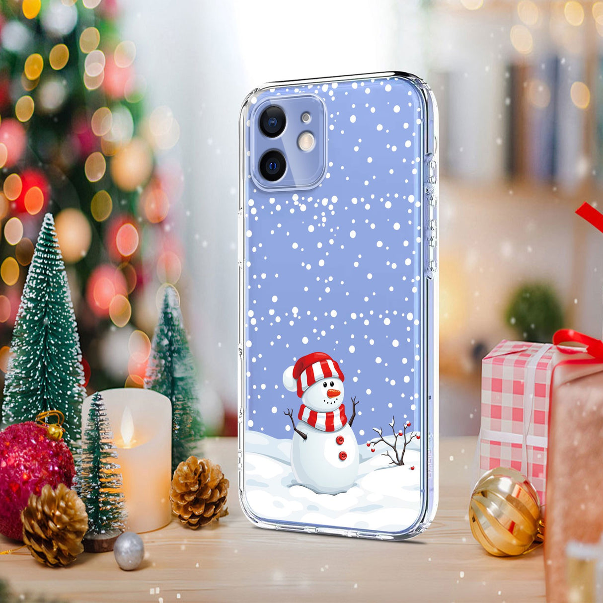 EIDERWOOD iPhone 11 Fleksibelt Plast Juledeksel med Motiv - Gjennomsiktig / Snømann