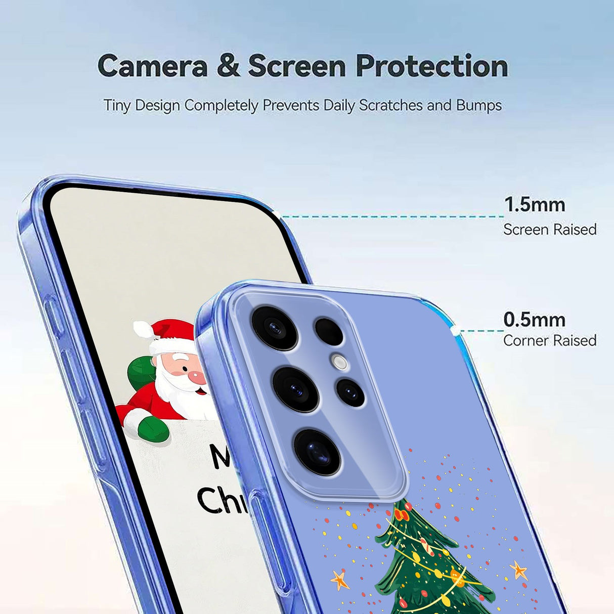 EIDERWOOD Samsung Galaxy S24 Ultra Fleksibelt Plast Juledeksel med Motiv - Gjennomsiktig / Juletre