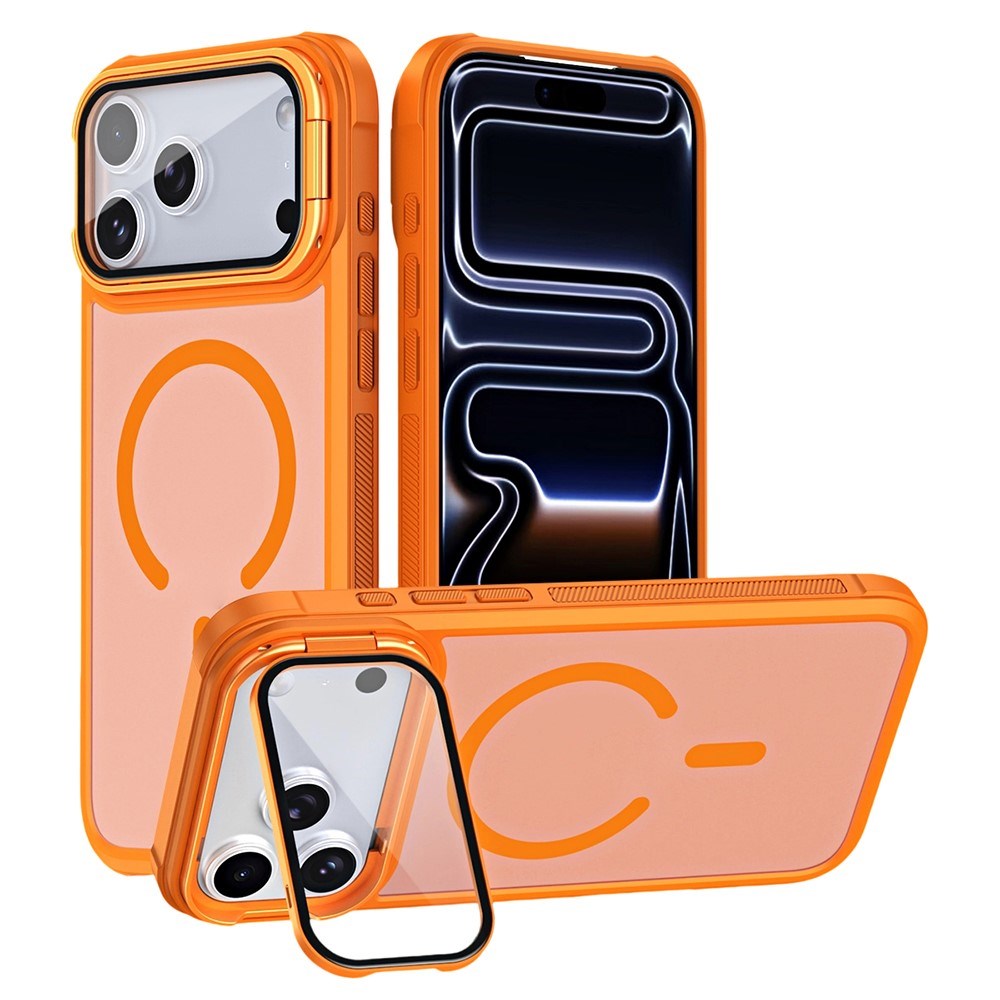 iPhone 18 Pro Max / 17 Pro Max EIDERWOOD Hybrid Plast Deksel m. Kamera Deksel & Stativfunksjon - MagSafe Kompatibel - Oransje