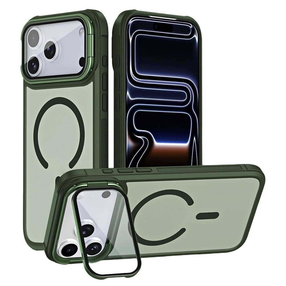 iPhone 18 Pro / 17 Pro EIDERWOOD Hybrid Plast Deksel m. Kamera Deksel & Stativfunksjon - MagSafe Kompatibel - Grønn