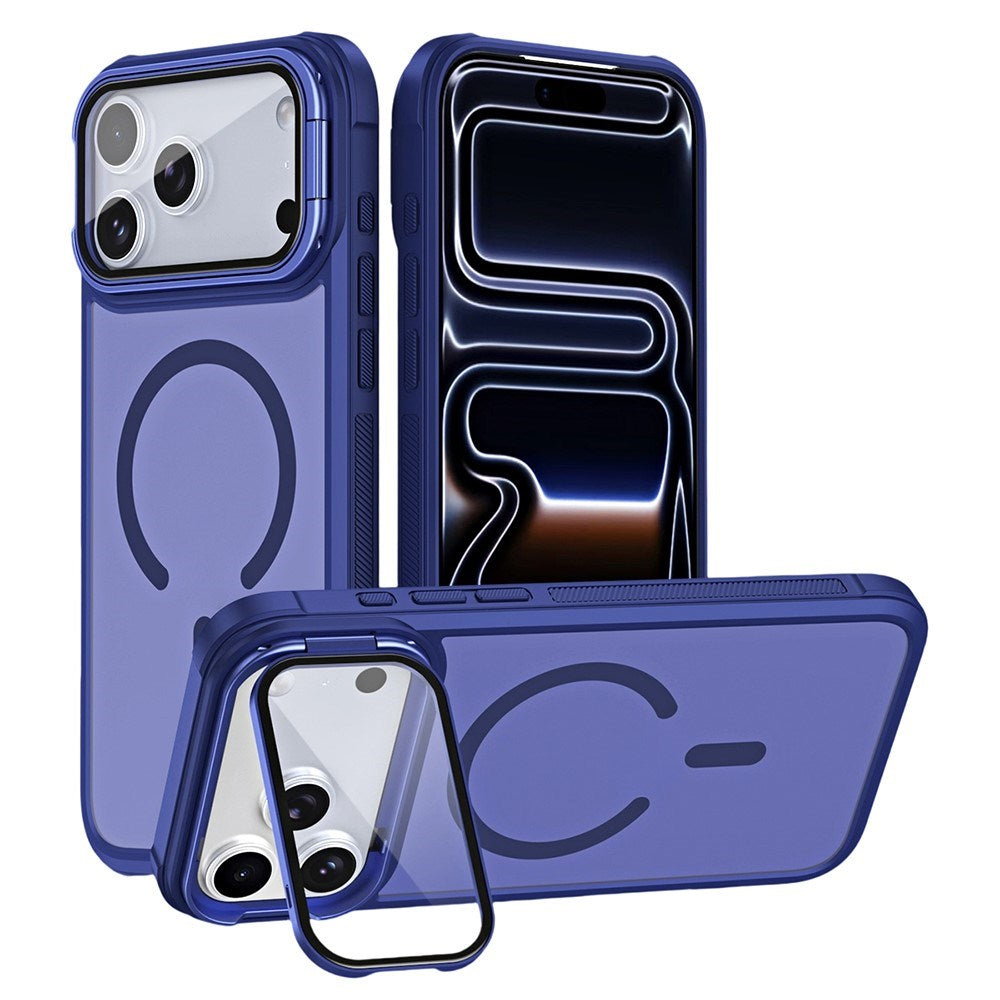 iPhone 18 Pro / 17 Pro EIDERWOOD Hybrid Plast Deksel m. Kamera Deksel & Stativfunksjon - MagSafe Kompatibel - Blå