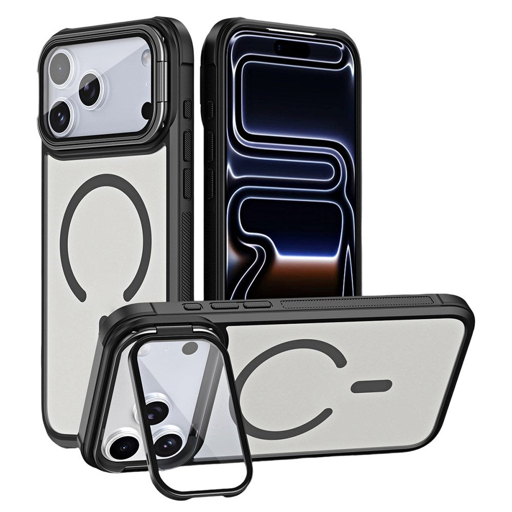 iPhone 18 Pro / 17 Pro EIDERWOOD Hybrid Plast Deksel m. Kamera Deksel & Stativfunksjon - MagSafe Kompatibel - Svart