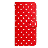 EIDERWOOD iPhone 17 Kunstskinn Flip Deksel m. Polka Design - Rød