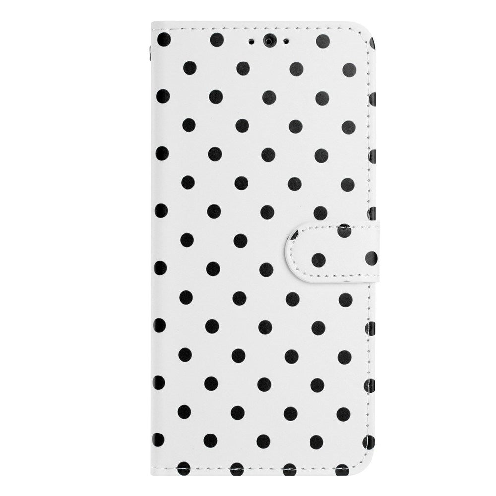 EIDERWOOD iPhone 17 Kunstskinn Flip Deksel m. Polka Design - Hvit