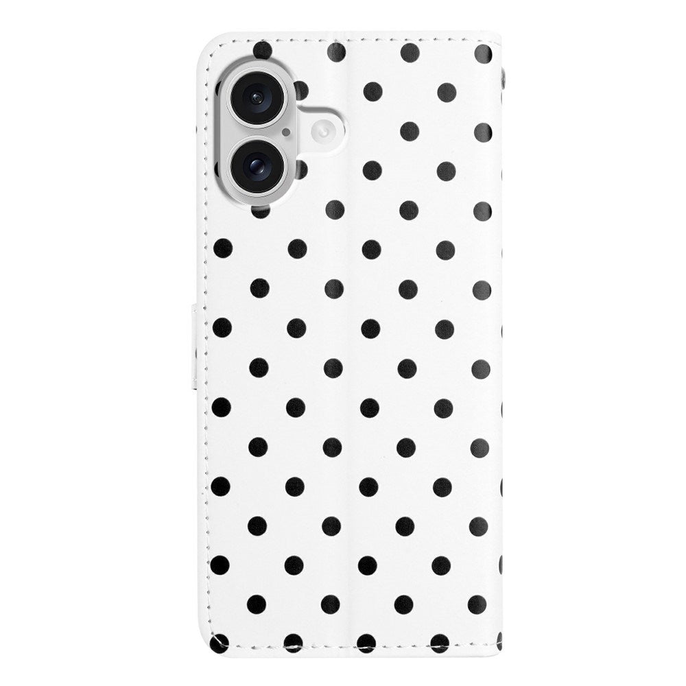 EIDERWOOD iPhone 17 Kunstskinn Flip Deksel m. Polka Design - Hvit