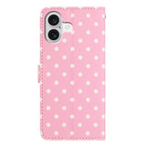 EIDERWOOD iPhone 17 Kunstskinn Flip Deksel m. Polka Design - Rosa