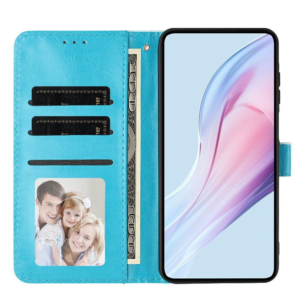 EIDERWOOD iPhone 17 Kunstskinn Flip Deksel m. Polka Design - Blå