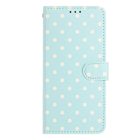 EIDERWOOD iPhone 17 Kunstskinn Flip Deksel m. Polka Design - Blå