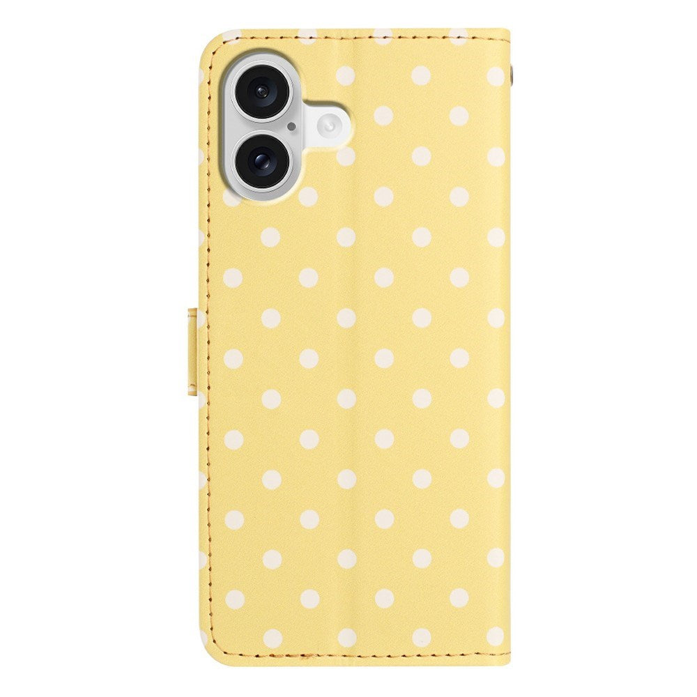 EIDERWOOD iPhone 17 Kunstskinn Flip Deksel m. Polka Design - Gul