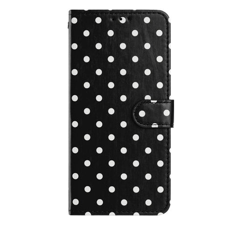 EIDERWOOD iPhone 17 Kunstskinn Flip Deksel m. Polka Design - Svart