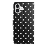 EIDERWOOD iPhone 17 Kunstskinn Flip Deksel m. Polka Design - Svart
