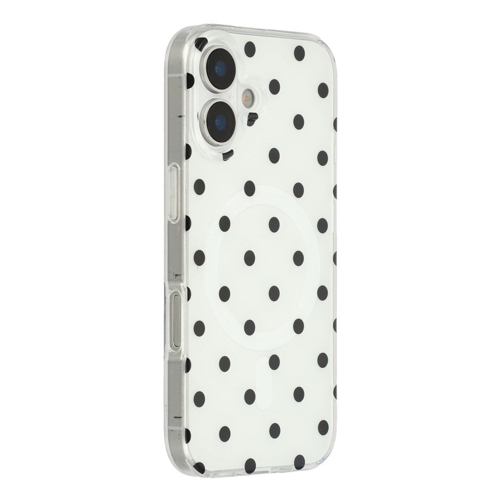 EIDERWOOD iPhone 17 Hybrid Deksel med Polka Design - MagSafe Kompatibel - Gjennomsiktig / Svart