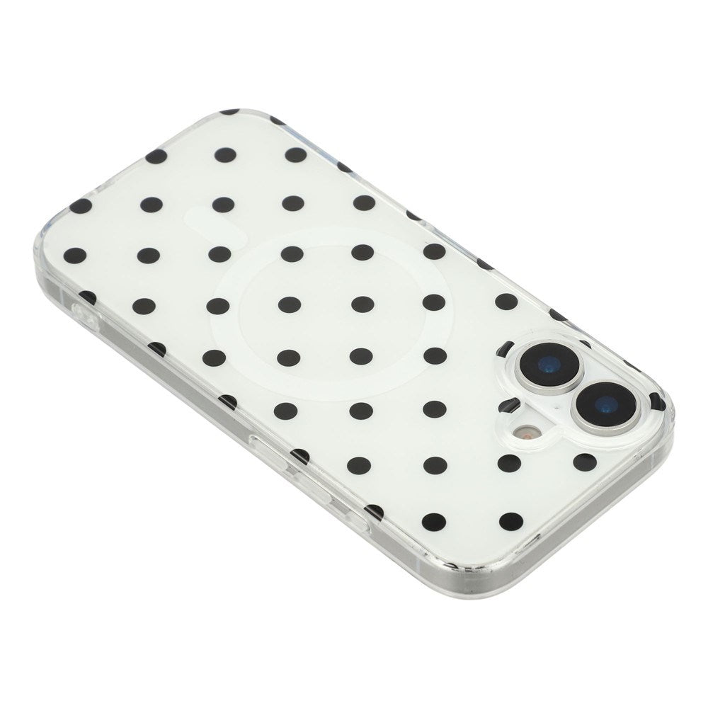 EIDERWOOD iPhone 17 Hybrid Deksel med Polka Design - MagSafe Kompatibel - Gjennomsiktig / Svart