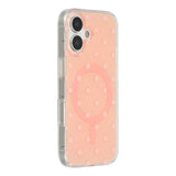 EIDERWOOD iPhone 17 Hybrid Deksel med Polka Design - MagSafe Kompatibel - Gjennomsiktig / Rosa