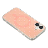 EIDERWOOD iPhone 17 Hybrid Deksel med Polka Design - MagSafe Kompatibel - Gjennomsiktig / Rosa