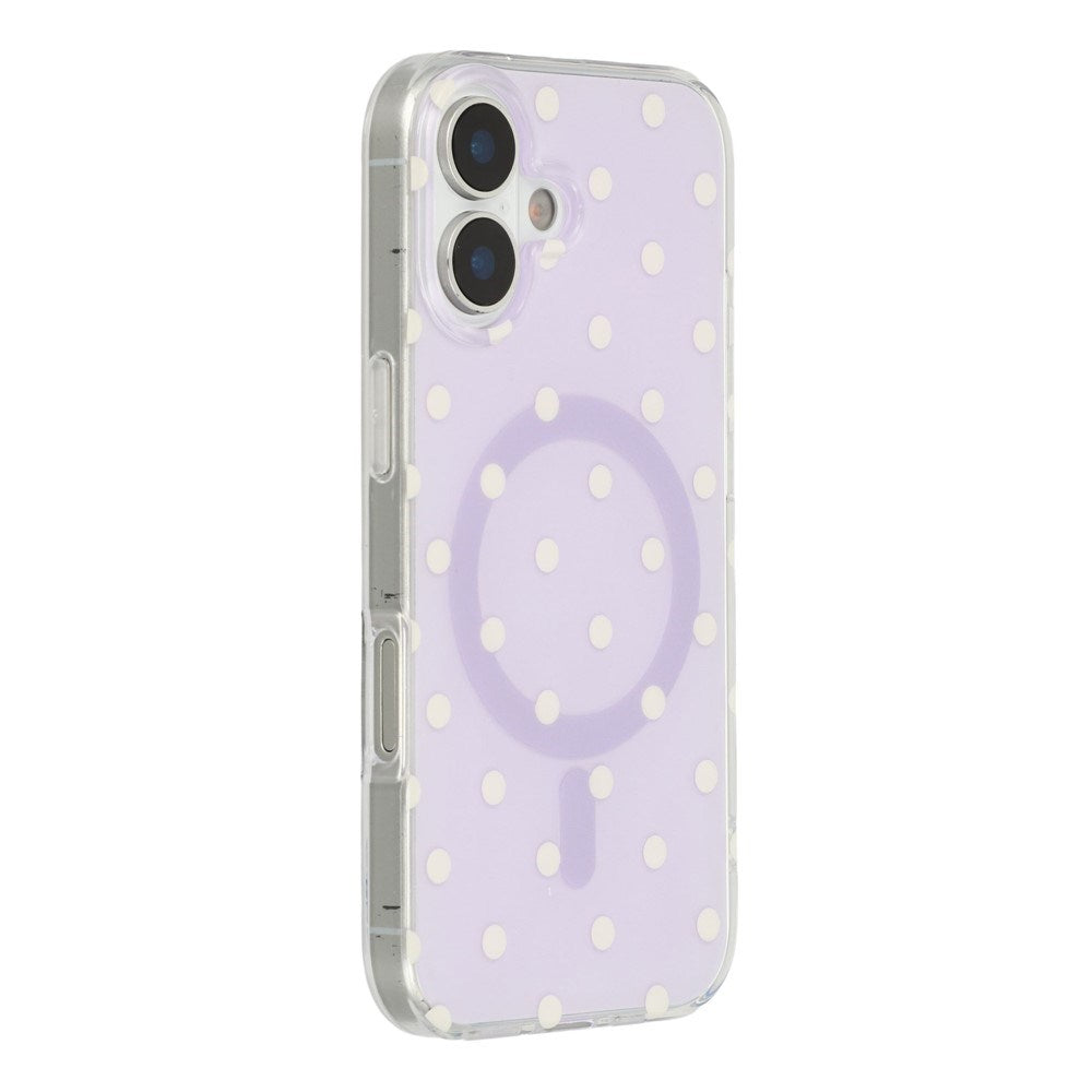 EIDERWOOD iPhone 17 Hybrid Deksel med Polka Design - MagSafe Kompatibel - Gjennomsiktig / Lilla