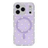 EIDERWOOD iPhone 17 Pro Hybrid Deksel med Polka Design - MagSafe Kompatibel - Gjennomsiktig / Lilla
