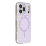 EIDERWOOD iPhone 17 Pro Max Hybrid Deksel med Polka Design - MagSafe Kompatibel - Gjennomsiktig / Lilla