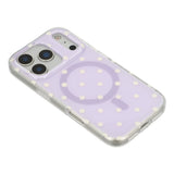 EIDERWOOD iPhone 17 Pro Max Hybrid Deksel med Polka Design - MagSafe Kompatibel - Gjennomsiktig / Lilla