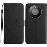 Honor Magic8 Lite EIDERWOOD Kunstskinn Flip Deksel m. Stropp – Svart