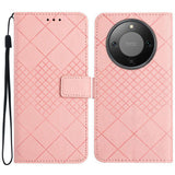 Honor Magic8 Lite EIDERWOOD Kunstskinn Flip Deksel m. Stropp – Rosa
