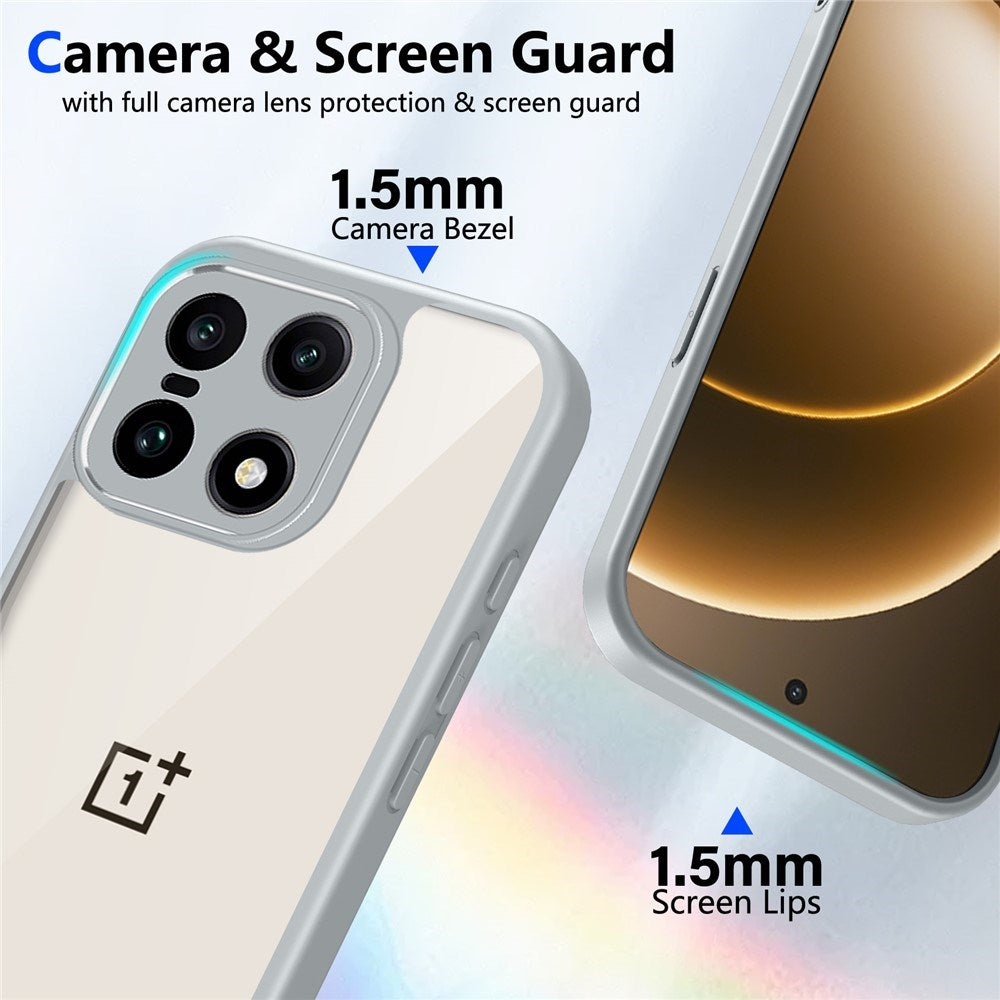 EIDERWOOD OnePlus 15 Fleksibelt Plast Deksel - Gjennomsiktig/Grå