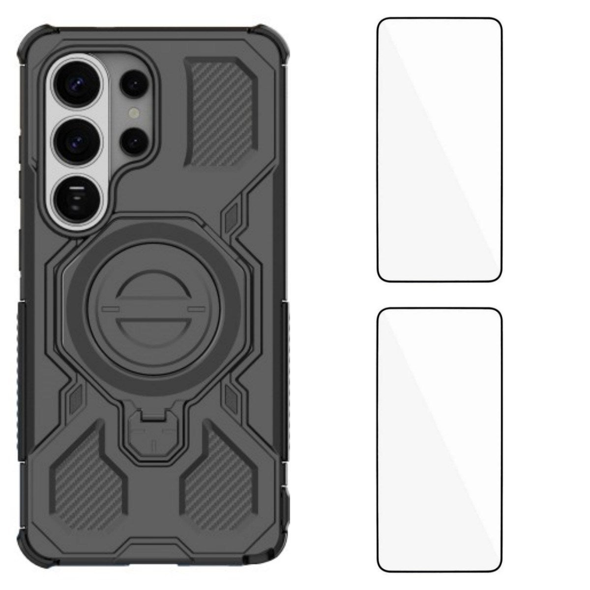 Samsung Galaxy S26 Ultra Håndverker Deksel med Kickstand - inkl. 2 x Skjermbeskyttere - Svart