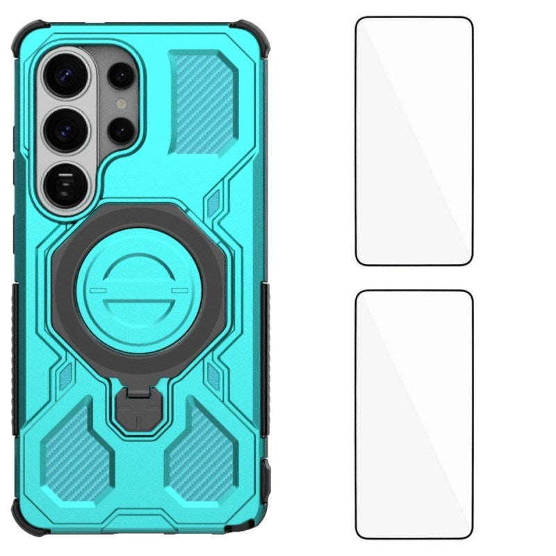 Samsung Galaxy S26 Ultra Håndverker Deksel med Kickstand - inkl. 2 x Skjermbeskyttere - Turkis