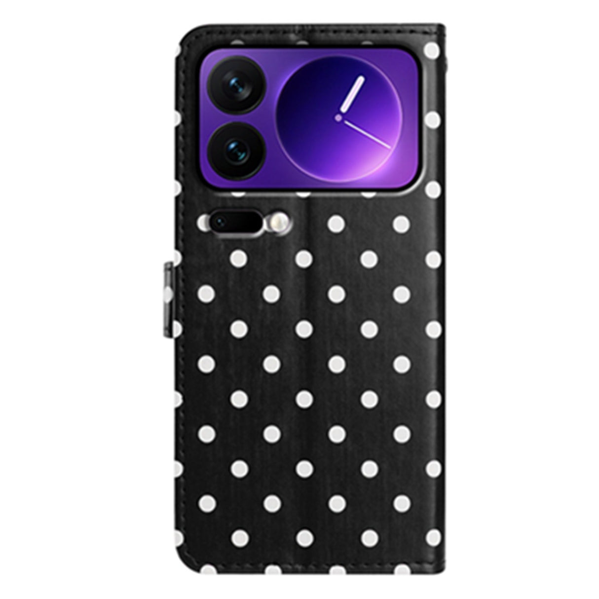 EIDERWOOD Xiaomi 17 Pro Kunstskinn Flip Deksel m. Polka Design - Svart