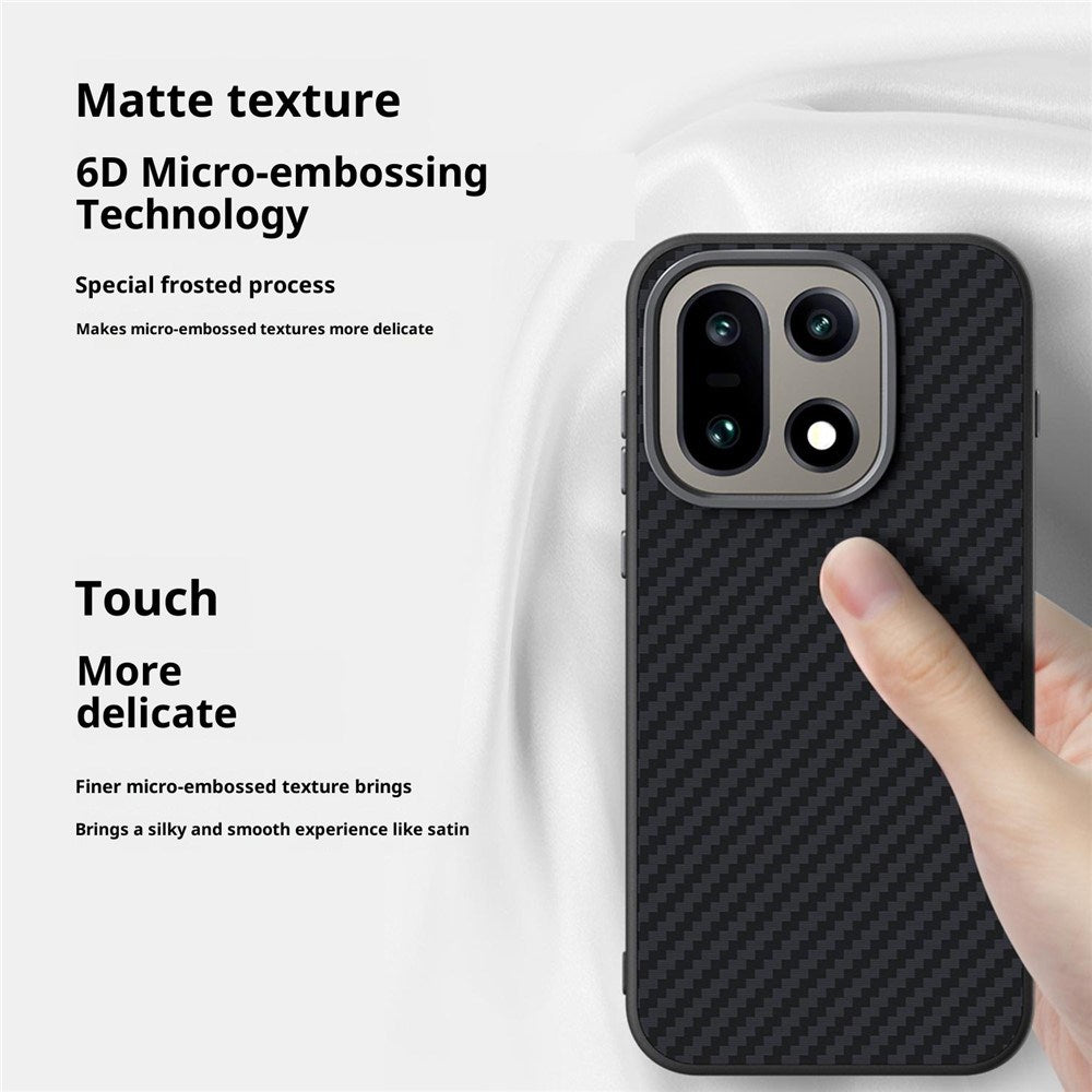 OnePlus 15 Karbonfiber Deksel  - Svart/Sølv