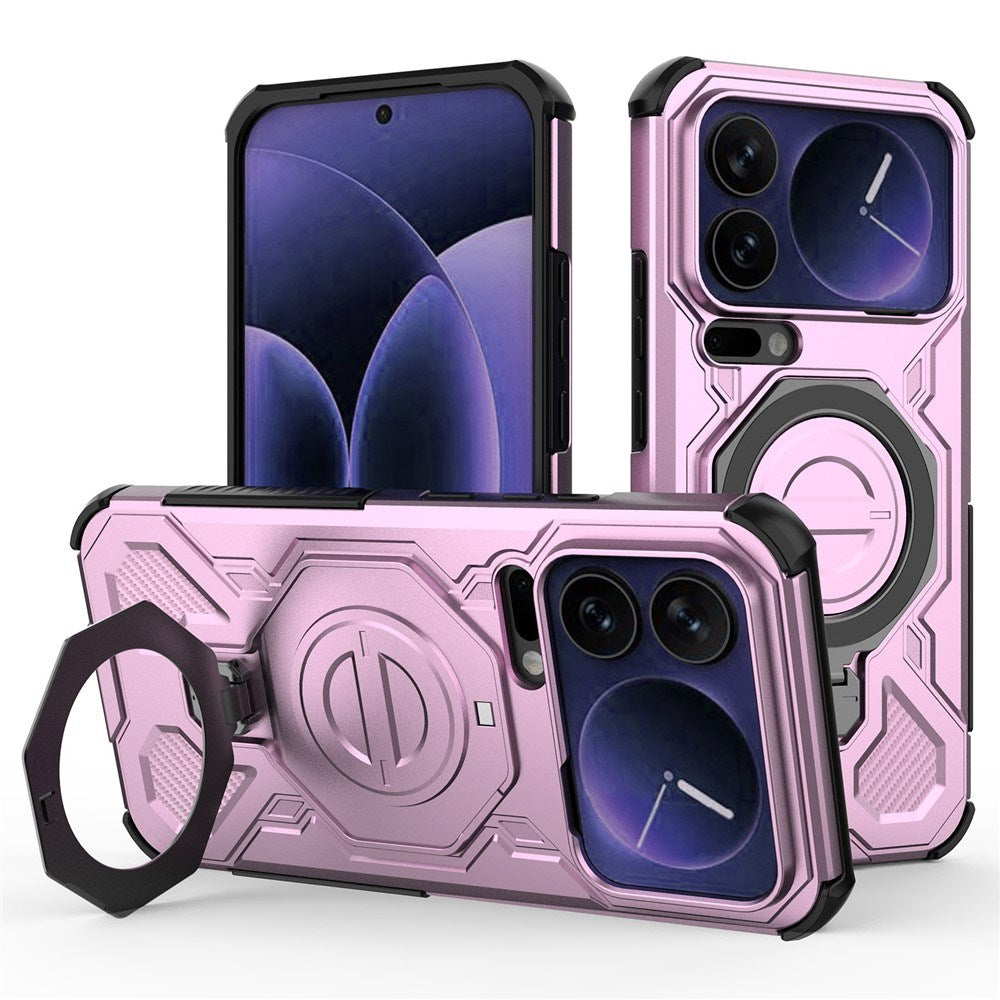 Xiaomi 17 Pro Max EIDERWOOD Håndverkerdeksel med Magnetisk Kickstand – Rosa