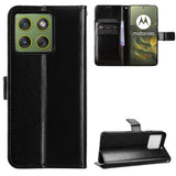 Motorola Edge 70 EIDERWOOD Kunstskinn Deksel med Stropp & Kortholder – Svart