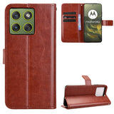 Motorola Edge 70 EIDERWOOD Kunstskinn Deksel med Stropp & Kortholder – Brun